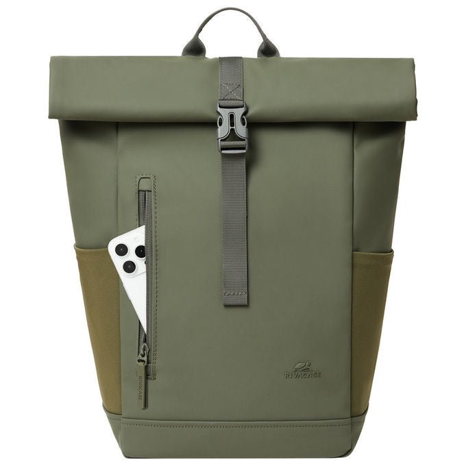 Rivacase, Zaino da Viaggio Eden, 17 Litri, Verde Oliva, per Laptop 14 pollici