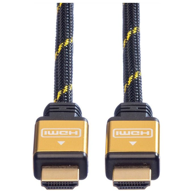 Roline, Cavo HDMI, Alta Velocita' con Ethernet, 3 m, Nero e Oro