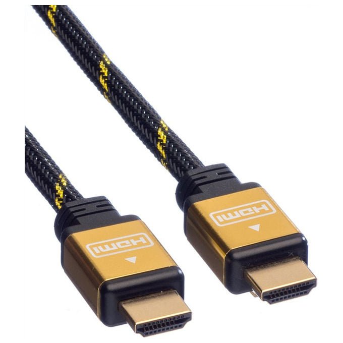 Roline, Cavo HDMI, Alta Velocita' con Ethernet, 3 m, Nero e Oro