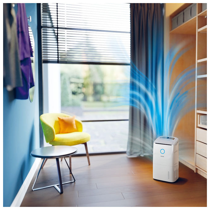 Philips, Deumidificatore e Purificatore d'aria 2-in-1, DE5305-11, 26.5 L-24h, Filtro HEPA, 137 m², Bianco