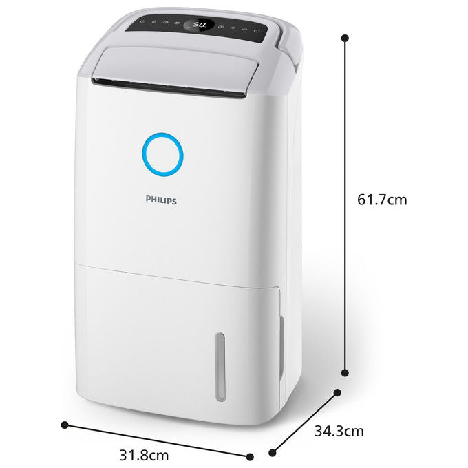 Philips, Deumidificatore e Purificatore d'aria 2-in-1, DE5305-11, 26.5 L-24h, Filtro HEPA, 137 m², Bianco