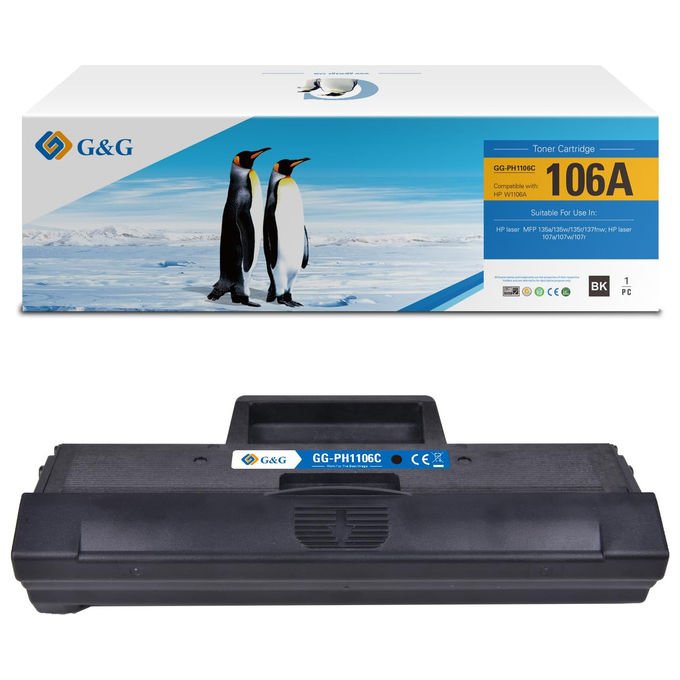 GandG, Toner Nero, Compatibile con HP 135A, 135W, 137 FNW, 107A, 107W