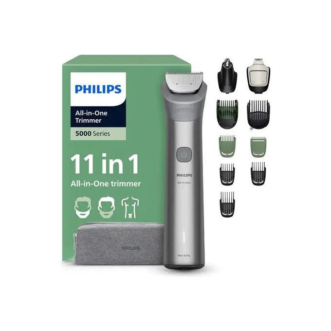 Philips, Multigroomer Rifinitore All-in-One MG5941-15, 11 Accessori, Viso Capelli Corpo