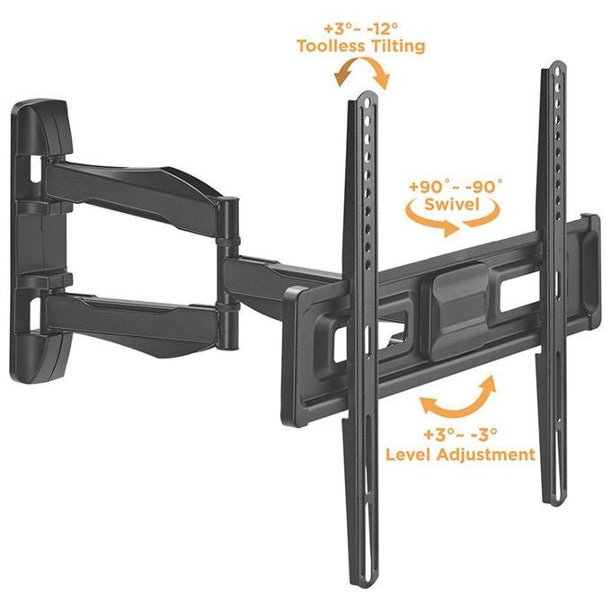 Value, Supporto TV Parete, 37-70 pollici, VESA 600x400, Acciaio, Nero