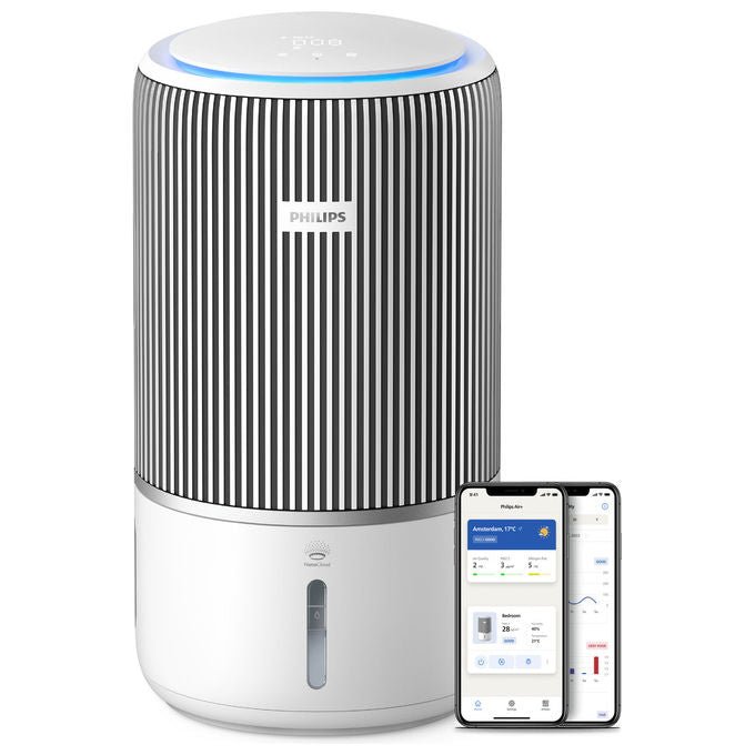 Philips, Purificatore d'aria e Umidificatore, PureProtect Water Serie 3400, 300 m³-h, Grigio Bianco