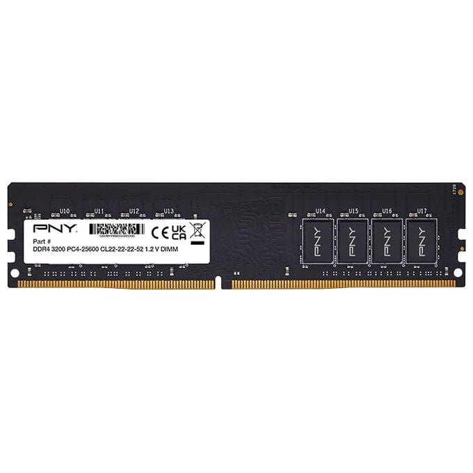 Pny, Ram 8Gb 3200Mhz, Dimm Ddr4, Memoria Compatibile con Notebook e Pc Desktop, Cl22
