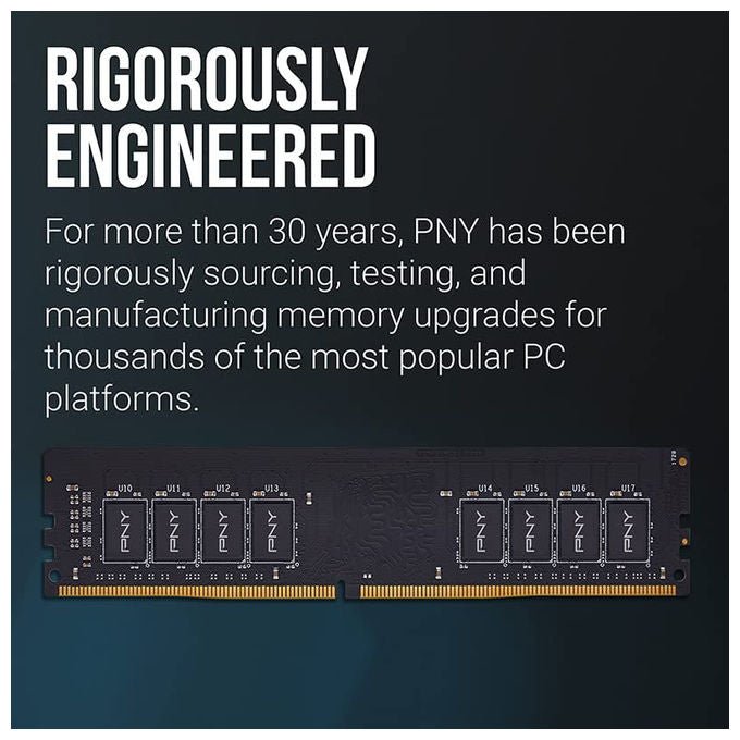 Pny, Ram 8Gb 3200Mhz, Dimm Ddr4, Memoria Compatibile con Notebook e Pc Desktop, Cl22