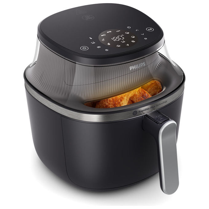 Philips, Airfryer Serie 3000, 7.2L, 16 funzioni, Tecnologia RapidAir Plus, Nero e Argento