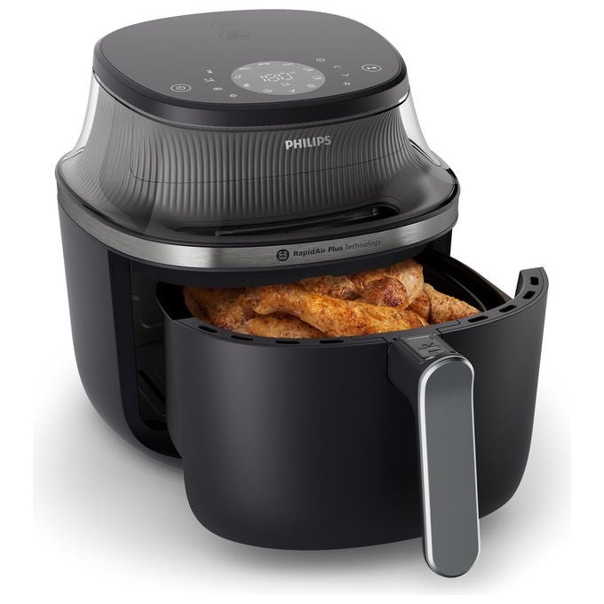 Philips, Airfryer Serie 3000, 7.2L, 16 funzioni, Tecnologia RapidAir Plus, Nero e Argento