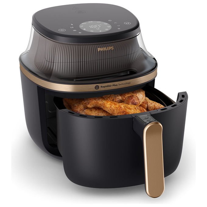 Philips Friggitrice ad Aria Serie 3000 NA322-00 42L Nero Rame con Finestra