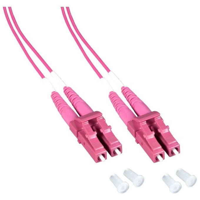 Techly, Cavo Fibra Ottica, 0.5 m, LC, InfiniBand, Om412-LCLC-005T, Fucsia