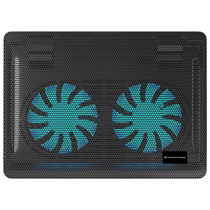 Conceptronic, Base di raffreddamento per laptop, 15.6'', 2 ventole, Nero