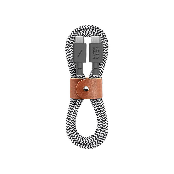 Native Union, Cavo Usb-C, 1.2 m, Nero E Bianco, Ricarica Rapida, Nylon Intrecciato