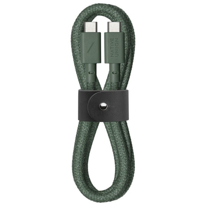 Native Union, Cavo USB-C, 1.2m, Ricarica Rapida, Intrecciato, Verde Ardesia