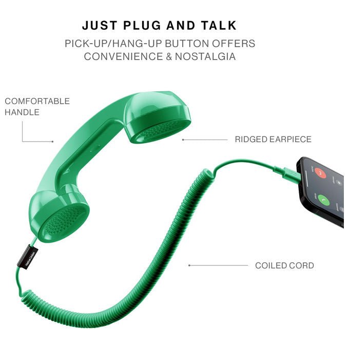 Native Union Pop Phone, Auricolare Retro' USB-C con Microfono, Pino per iPhone iPad Laptop