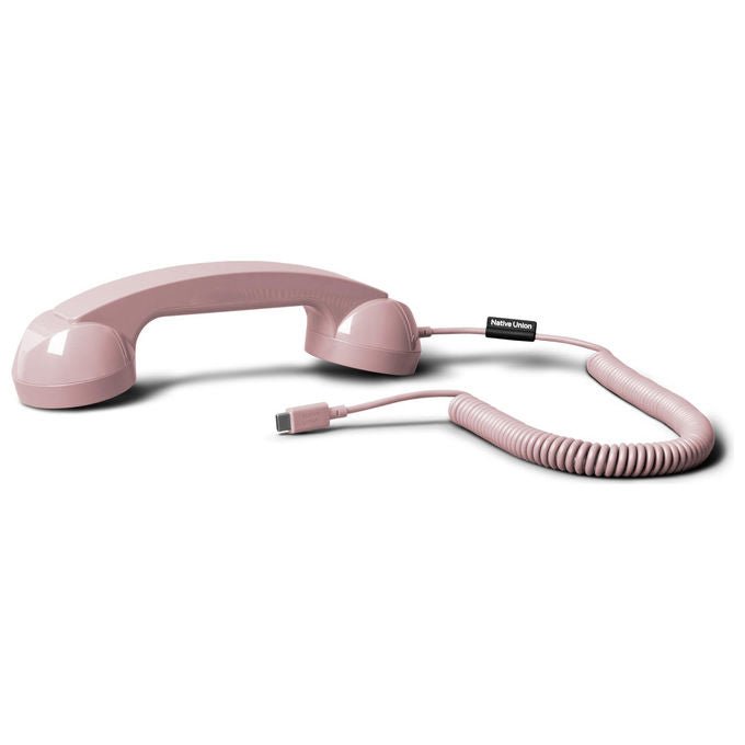 Native Union, Pop Phone retro' USB-C, Auricolare con microfono e altoparlante per iPhone, iPad, laptop, colore Caramella