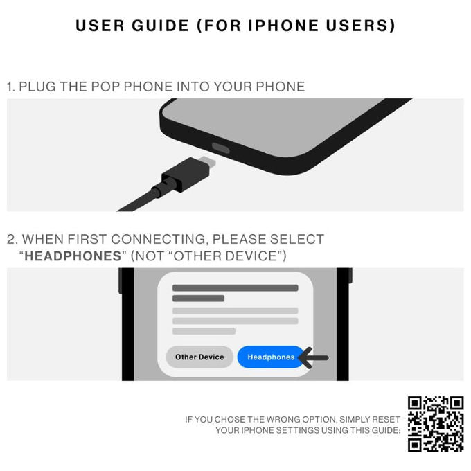 Native Union, Pop Phone retro' USB-C, Auricolare con microfono e altoparlante per iPhone, iPad, laptop, colore Caramella