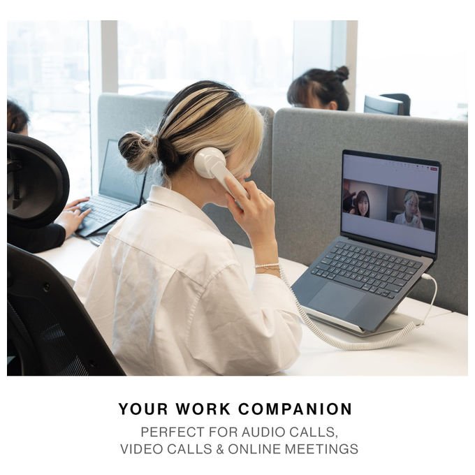 Native Union, Pop Phone retro' USB-C, Auricolare con microfono e altoparlante per iPhone, iPad, laptop, colore Caramella