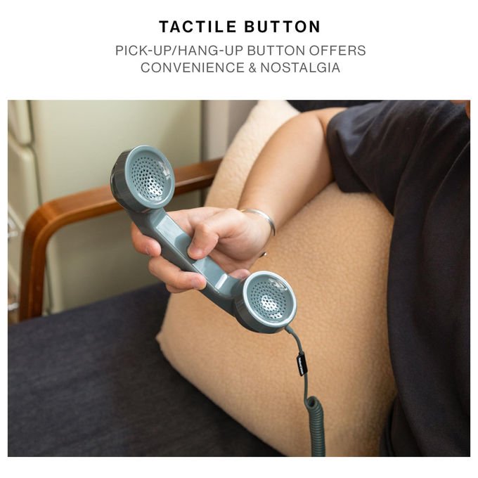 Native Union, Pop Phone retro' USB-C, Auricolare con microfono e altoparlante per iPhone, iPad, laptop, colore Caramella