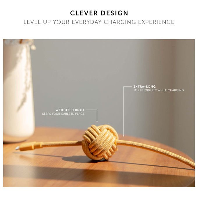 Native Union, Cavo Lightning USB-C, 3m, Ultra Resistente, Certificato MFi, Kraft