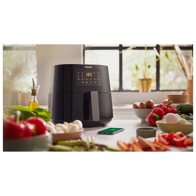 Philips, Essential Airfryer XL HD9280-60, Friggitrice ad Aria Calda, 6.2L, Ardesia