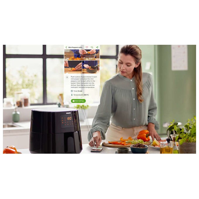 Philips, Essential Airfryer XL HD9280-60, Friggitrice ad Aria Calda, 6.2L, Ardesia