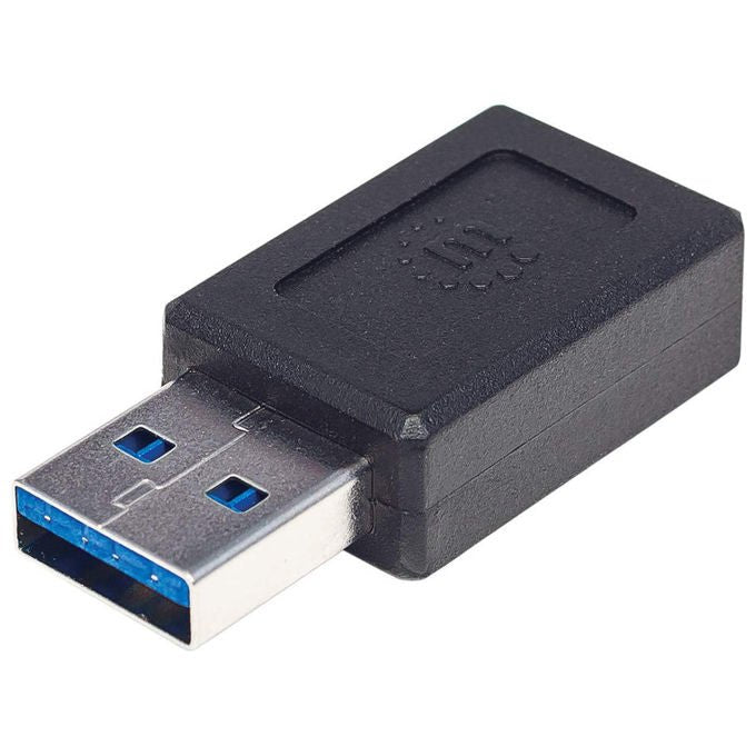 Manhattan, Adattatore USB-C a USB-A, Femmina a Maschio, SuperSpeed+ 10 Gbps, Nero