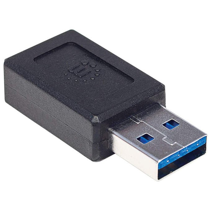 Manhattan, Adattatore USB-C a USB-A, Femmina a Maschio, SuperSpeed+ 10 Gbps, Nero