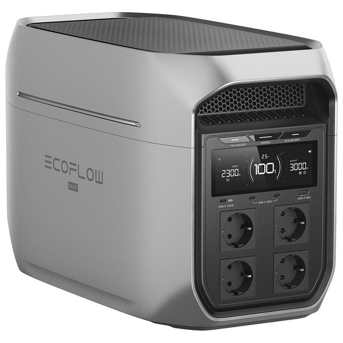 Ecoflow, Delta 3 Max Plus, Stazione di Alimentazione Portatile, 2048Wh, Litio Ferro Fosfato