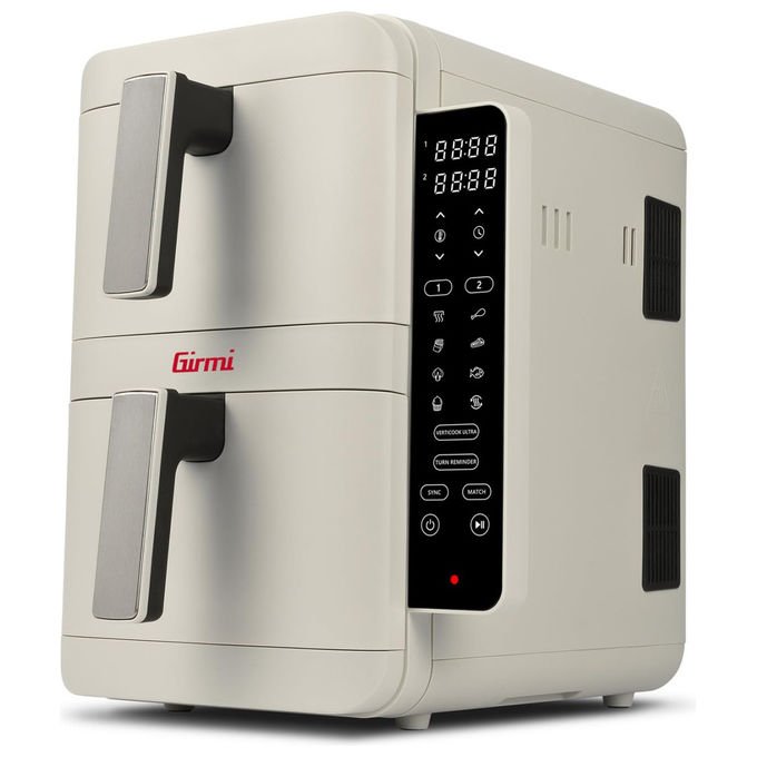 Girmi, Friggitrice ad Aria, Ecofrit Dual FG41, 9 Litri, 9 Programmi, Display Digitale, Bianco