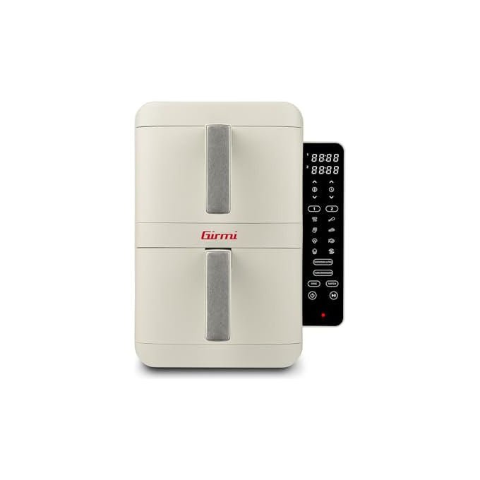 Girmi, Friggitrice ad Aria, Ecofrit Dual FG41, 9 Litri, 9 Programmi, Display Digitale, Bianco