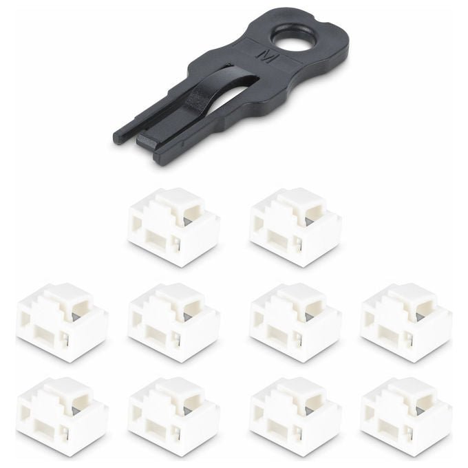 StarTech.com, Blocco Porta RJ45, 10 Pezzi con Chiave, Copertura Antipolvere, Protezione Ethernet-LAN