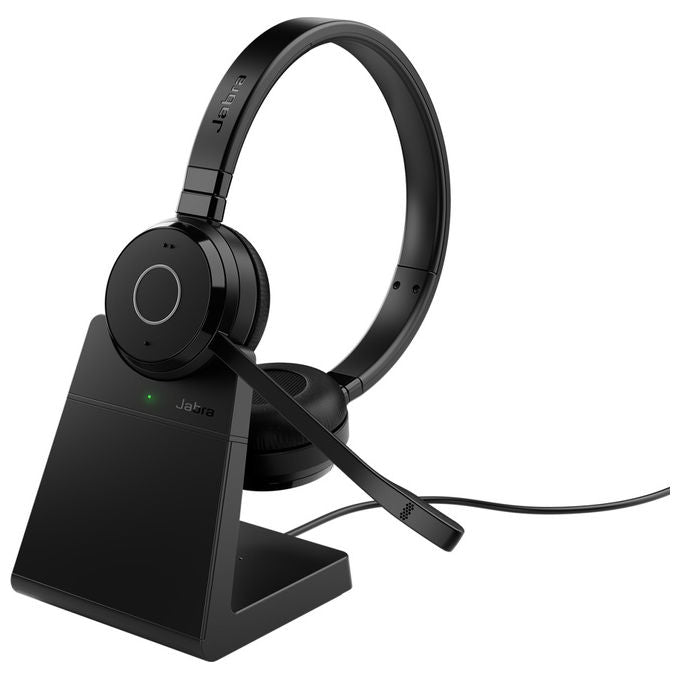 Jabra, Cuffie Evolve 65 TE, Wireless, Bluetooth, USB, Base di Ricarica, Nero