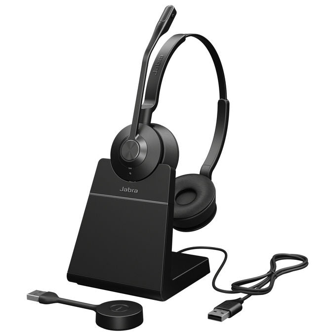 Jabra 9659-415-111 Auricolare Wireless Stereo Engage 55 SE USB-A UC con Base di Ricarica Nero