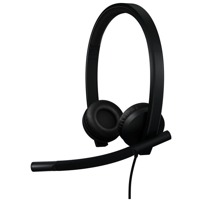 Logitech, Auricolare Cablato, USB-A, Con Microfono, Per Ufficio, Nero, H570e