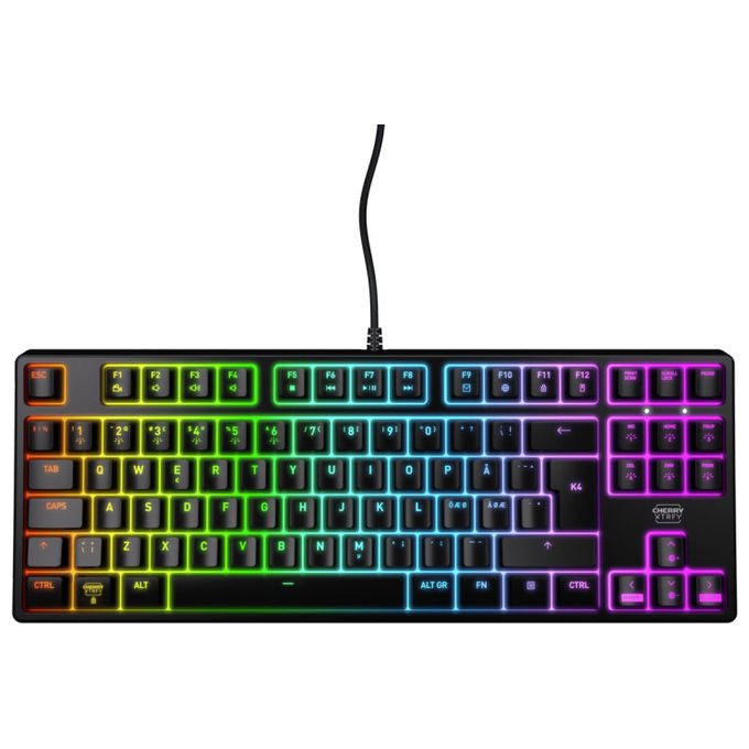 Cherry Xtrfy K4V2, Tastiera Gaming Meccanica TKL RGB, USB QWERTY, Portoghese, Nera