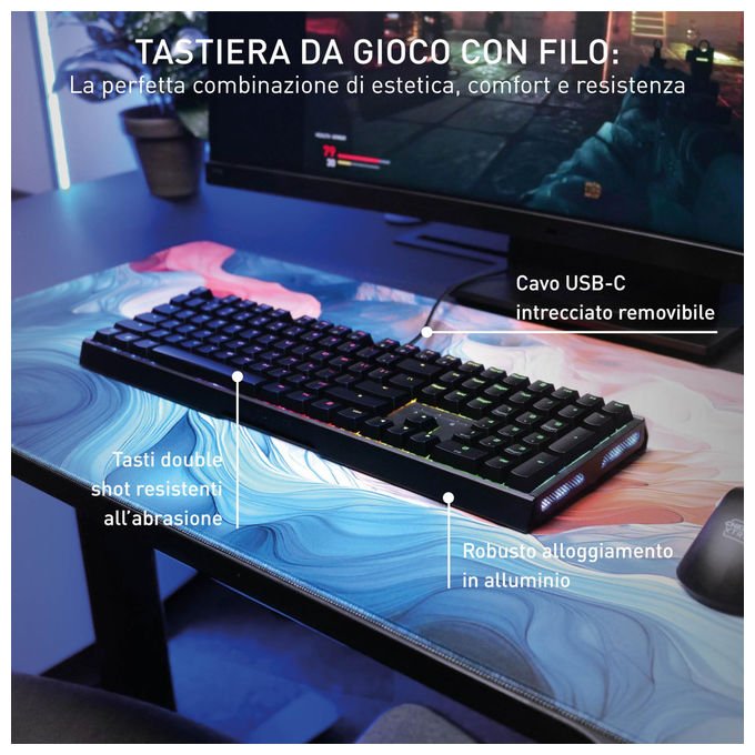 Cherry, Tastiera Meccanica Gaming RGB XTRFY MX 3.1, Switch MX2A Red, Alluminio, QWERTY Portoghese