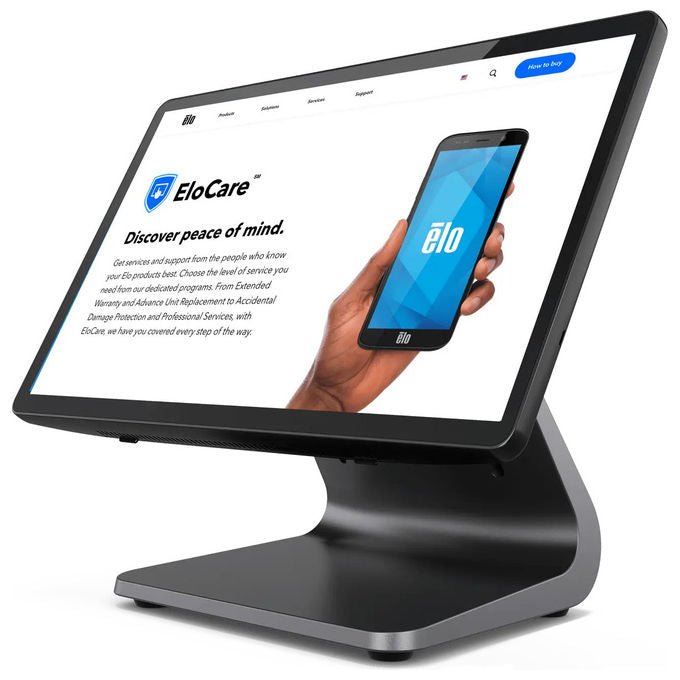 Elo Touch Solutions, Sistema POS All-In-One, 15.6'' Touchscreen, Intel Celeron N97, 8GB RAM, 128GB SSD, Nero