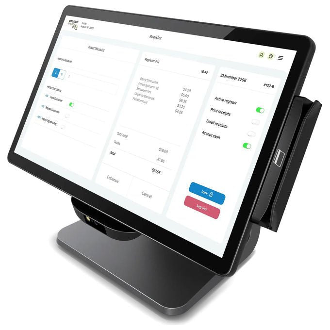 Elo Touch Solutions, Computer All-in-One, Touchscreen 15.6'' Full HD, Intel N97, 8GB RAM, 128GB SSD, Nero