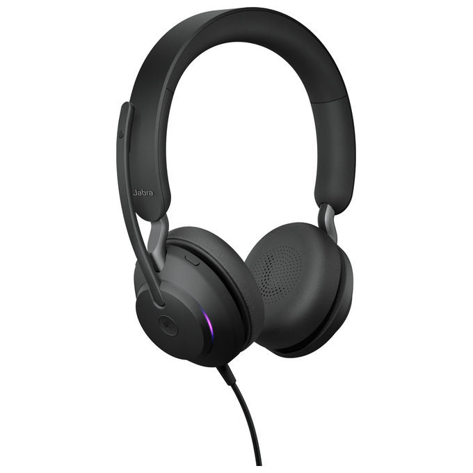 Jabra, Cuffie Evolve2 40 SE, Cablate, On-Ear, USB Type-C - USB Type-A, Nero