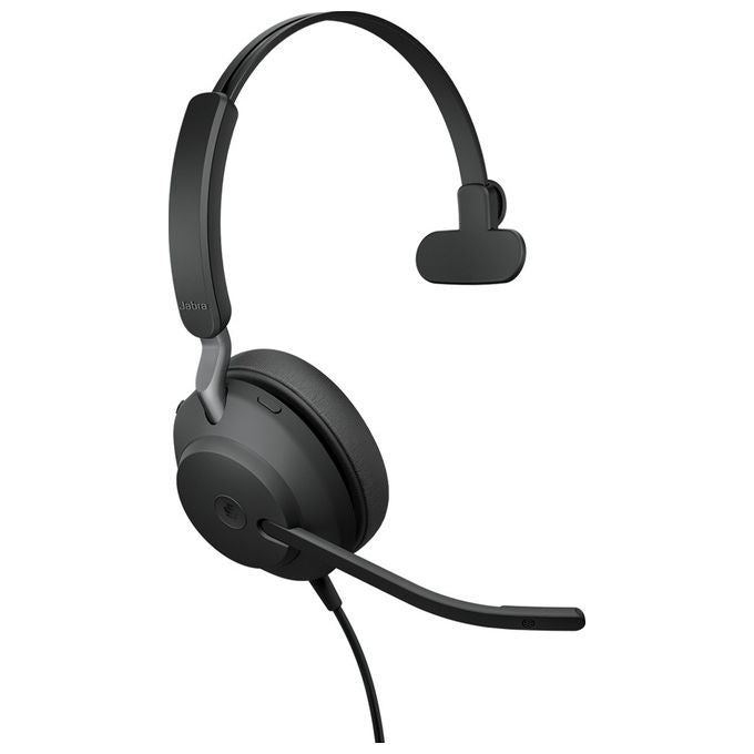Jabra, Cuffie Mono, Evolve2 40 SE, Cablate USB-C-A, Nero