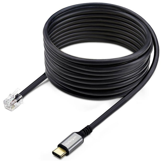StarTech.com, Adattatore USB-C a RJ9, 1.8m, Per Telefono Fisso o Cuffie, Nero