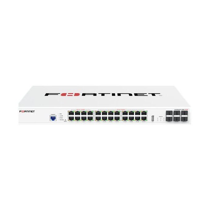 Fortinet, Switch di rete Gestito L2, 24-Porte, PoE, 10G Ethernet
