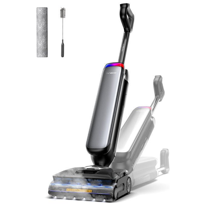 Tineco Floor One S9 Artist Steam Pro, Aspirapolvere Verticale 3-in-1, Nero Argento, Senza Sacchetto, HyperSteam