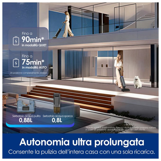 Tineco Floor One S9 Artist Steam Pro, Aspirapolvere Verticale 3-in-1, Nero Argento, Senza Sacchetto, HyperSteam