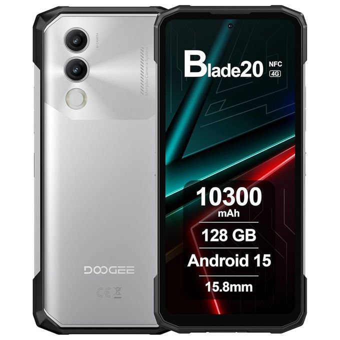 Doogee, Blade20 Smartphone Robusto, Batteria 10300mAh, Android 15, 128GB, Impermeabile IP68 - Yeppon