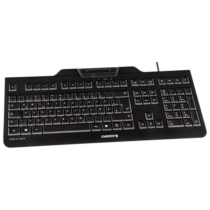 Cherry, Tastiera Ufficio con Lettore Smart Card, USB QWERTY US, Nero