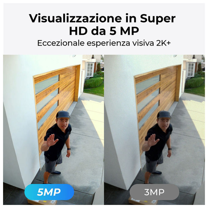 Reolink NVS8-5MB4 Kit di Videosorveglianza Cablato 8 Canali 4 Telecamere PoE 5MP HDD 2TB Espandibile a 12TB colore Nero