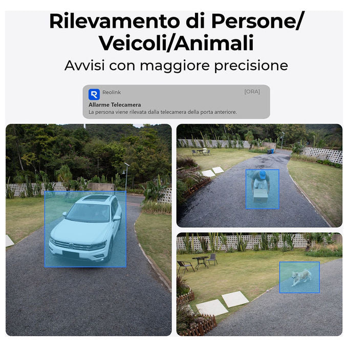 Reolink NVS8-5MB4 Kit di Videosorveglianza Cablato 8 Canali 4 Telecamere PoE 5MP HDD 2TB Espandibile a 12TB colore Nero