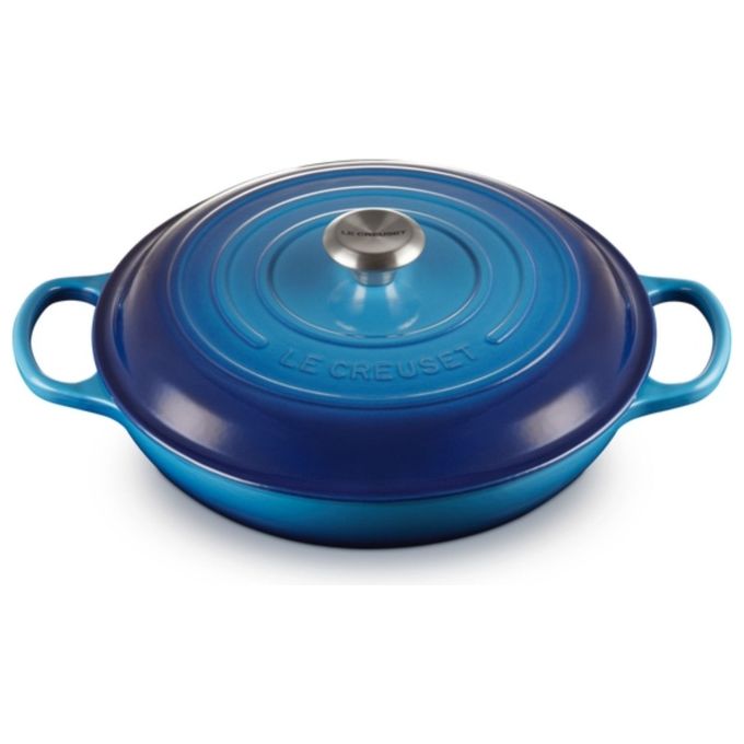 Le Creuset 21180302202430 Tegame Basso Rotondo Evolution 3.5 L ghisa vetrificata colore Azure